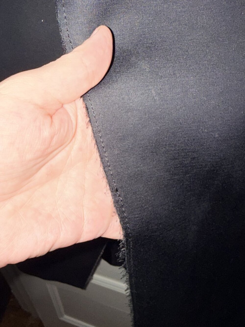 Zara Blazer - long black satin with ivory asymmetrical collar - Picture 5 of 7